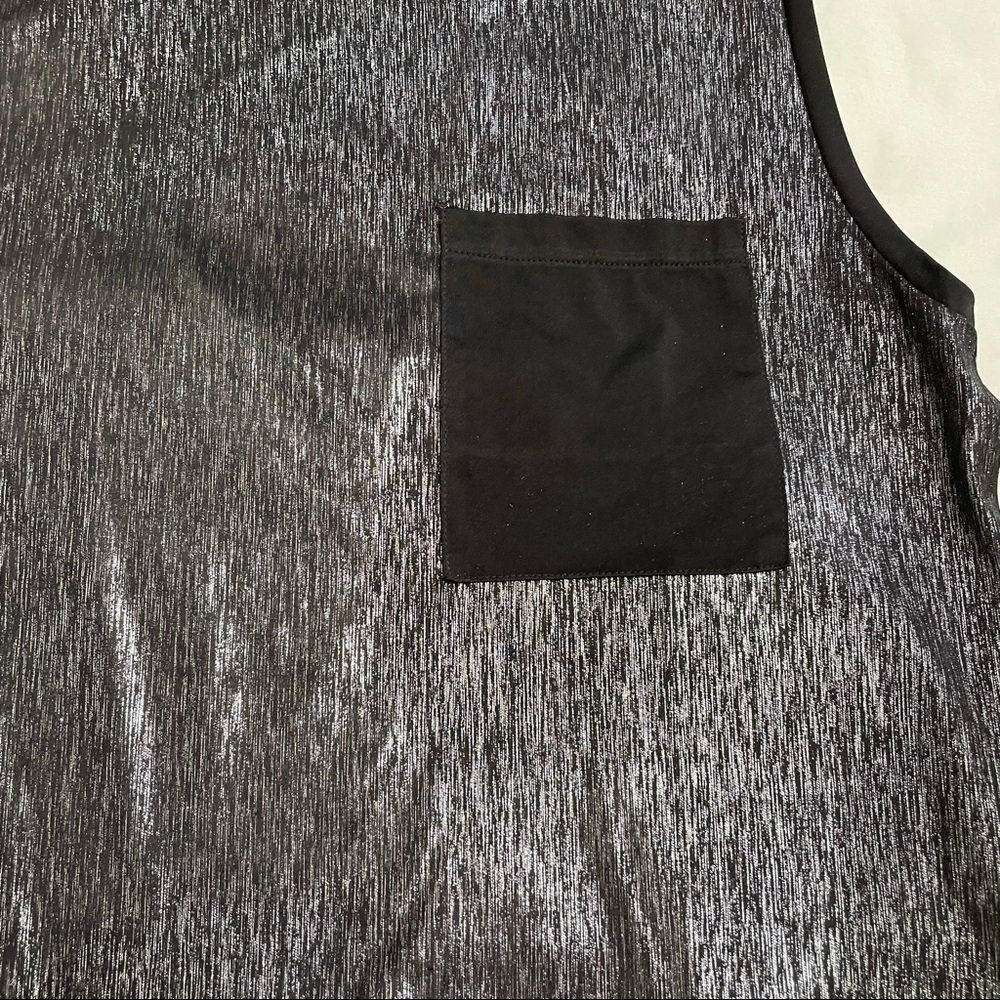 Zara Collection W&B Sleeveless Metallic Front Top Made In Portugal Size M - Picture 6 of 8